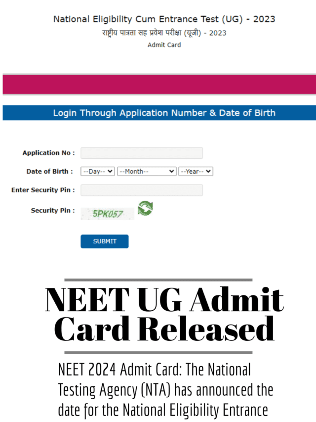 NEET 2024 Admit Card Released: Check Direct Download Link Here, @ neet.ntaonline.in